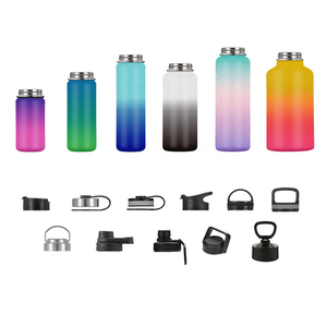 ขวดน้ำสแตนเลสมีฝาปิด ปลอดสาร BPA ใช้ซ้ำได้ เก็บความเย็นได้นาน 24 ชั่วโมง - Product Image 1