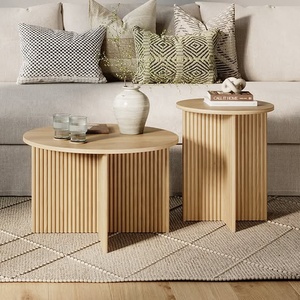 Hiện đại rãnh gỗ đồ nội thất phòng khách Vòng làm tổ Bàn cà phê thiết lập, tổ của bảng - Product Image 2