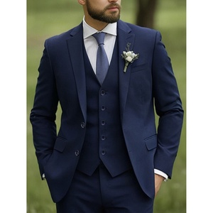 Traje de 3 Piezas para Hombre, Corte Entallado, Chaqueta, Chaleco y Pantalones, Detalles Elegantes con Botones, Traje para Negocios y Fiestas - Product Image 6