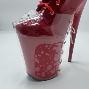 Cubrecalzado de PVC transparente de 8 pulgadas (20 cm) para botas de baile de estilo exótico, con suela gruesa de protección para botas de pole dance y striptease. - Product Image 5