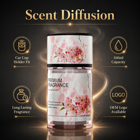Diffuseur de parfum floral pour voiture en verre imprimé, fixation stable, décoration de console de voiture, parfum d'ambiance pour véhicule