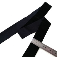 1-4CM Velours Noir Ruban Élastique Coloré Solide Polyester Simple Face Haute Stretch Motif Composé Tissu de Soie 3.8cm