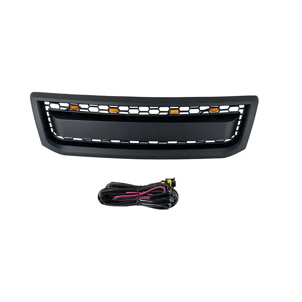 Auto Parts Modified Black Front Grille With Grille Light Fit For Land cruiser Lc120 2002-2009