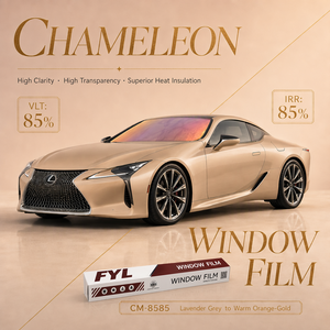 Film miroir FYL pour fenêtre, film teinté pour vitres de voiture, film teinté <span class=keywords><strong>caméléon</strong></span> pour vitres latérales et arrière, IRR85%, protection solaire UV99%, blocage UV, <span class=keywords><strong>caméléon</strong></span> - Product Image 1