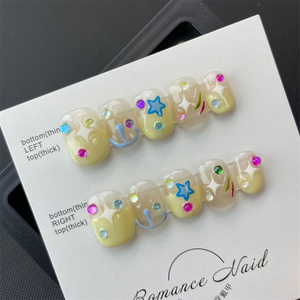 <span class=keywords><strong>Uñas</strong></span> Acrílicas Supercortas, <span class=keywords><strong>Uñas</strong></span> Postizas Hechas a Mano de Gel Suave, Transparentes, Bonitas y <span class=keywords><strong>Cortas</strong></span>, Hechas a Mano, con Etiqueta Privada, 10 Unidades - Product Image 4