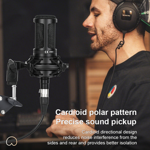 AT2020 48V Xlr Ghi Âm Chuyên Nghiệp <span class=keywords><strong>Mic</strong></span> Với Sốc Núi Phát Trực Tiếp Âm Nhạc Ghi Âm Thiết Bị Phòng Thu Condenser Microphone - Product Image 3