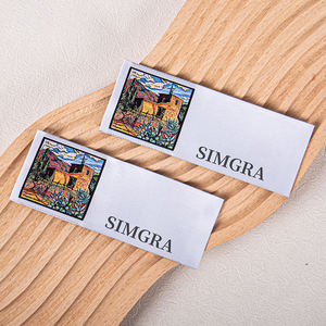 Logotipo de Damasco tejido personalizado, etiqueta de <span class=keywords><strong>ropa</strong></span> para coser, etiqueta tejida rectangular a todo Color para accesorios de <span class=keywords><strong>ropa</strong></span>, bolsa de diseño privado - Product Image 4