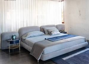 Camera da letto moderna set letto grande testiera in pelle con comodino design italiano letto matrimoniale king size - Product Image 6