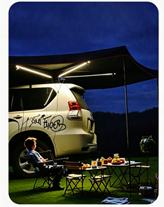 Tenda da Campeggio Impermeabile con Tettoia per Auto, LED, Ventilatore 2m, Spazio Laterale Espandibile, Antivento e Antipioggia, Tenda da Tetto per SUV - Product Image 6