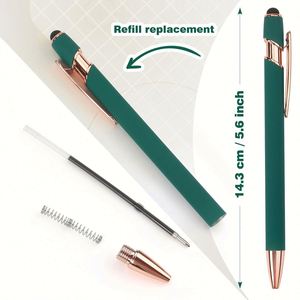 Personalized Ballpoint Pen with logo 2 in 1 <b>Capacitive</b> Multi Function Metal <b>Stylus</b> Pen Promotional Gift Rose Gold Ball Point Pen - Product Image 5