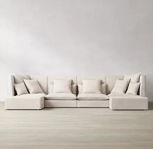 Sectional Luxury Modern Furniture American Style Set Living Room Sofa Sectional Modular Fabric Weave U Shape Customized Sigma Sofas Set