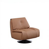 Fauteuil pivotant moderne en cuir écologique Y-620, fauteuil simple pour salon, structure en métal, pieds en acier carbone