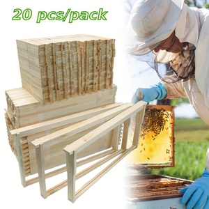 20 marcos de colmena Langstroth profundos sin ensamblar, hechos a mano de madera de pino con panal, para apicultura, en estado nuevo. - Product Image 1
