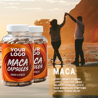 Capsules de racine de maca pour hommes, énergie, santé de la prostate et amélioration masculine, avec formule de maca noire, maca rouge et ginseng