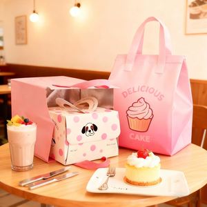 Reusable Thermal <b>Carrier</b> Cooler Bag Aluminum Foil Nonwoven Fabric for Bakery Insulation Chocolate <b>Cake</b> Delivery Cooler Bag - Product Image 1