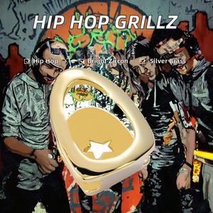 Grillz de Hip Hop chapado en oro con circonita individual para hombre, joyería dental de latón para fiestas - Product Image 2