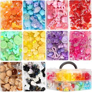 다양한 모양의 아크릴 비즈, 빠르게 인기 있는 1000개 루즈 비즈 참, DIY 팔찌, 목걸이, 키체인, 휴대폰 장식, 공예용 - Product Image 1