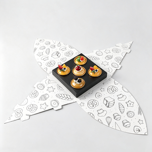Caja Triangular de Cartón con Asa, Diseño Impreso a Cuatro Colores para Cupcakes, Autoarmable, para Empacar Alimentos - Product Image 4