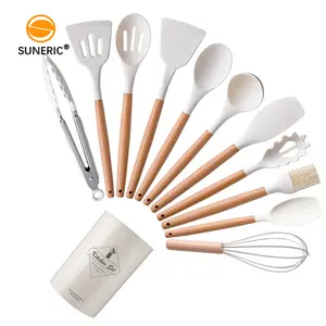 Wholesale 12 Pieces Silicone Home Kitchen Spatula Spoon Set Silicon Kitchen Utensils Sets For Cooking