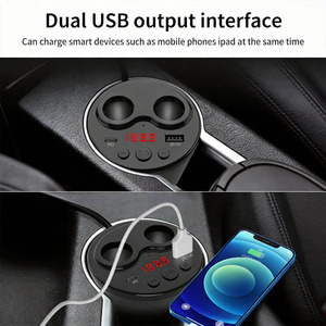 Transmisor FM para Auto, Cargador de Teléfono con Doble Encendedor, Amplificador, Reproductor MP3 con USB, Llamadas Manos Libres, Adaptador de Audio para Auto y Camión de 12V-24V - Product Image 5