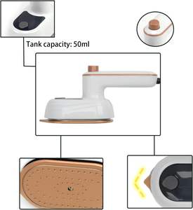 Plancha de Vapor Portátil de 110 ml, Plancha de Vapor Eléctrica Húmeda/Seca con Suela de Titanio para Ropa, Hotel, Auto y Hogar - Product Image 6