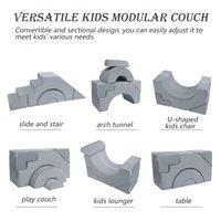 Canapé modulaire polyvalent pour enfants, convertible, en mousse compressée, pour l'interaction parent-enfant et les jeux créatifs