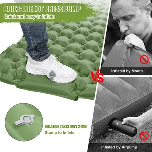 Doppel-Schlafmatte für 2 Personen, 10 cm dicke aufblasbare Campingmatte mit Kissen, kompakt, ultraleicht, wasserdichte Luftmatratze für Camping - Product Image 5