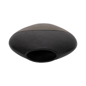 Vaso in ceramica per l'arredamento del soggiorno, vaso decorativo per fiori, per casa, camera da letto, ufficio, espositore rotondo, finitura nera e marrone - Product Image 5