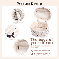 Tas Kosmetik Kain Corduroy Ringan KONCAI dengan Pola Kustom, Gaya Tas Jinjing Minimalis Sederhana untuk Sehari-hari