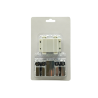 Ensemble de poignées à charnières pivotantes chromées avec loquet magnétique tactile à ouverture par poussée pour double porte vitrée en plastique OEM, installation facile pour