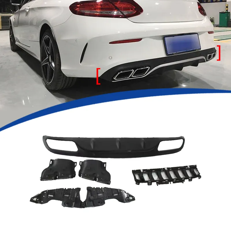 For 2015-2021 W205 C-class coupe 2 door upgrade AM-G C63 STYLE REAR LIP DIFFUSER