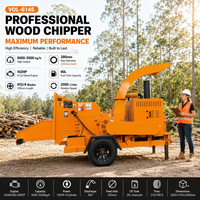 Déchiqueteuse de bois puissante à quatre cylindres pour le traitement du bois de 280 mm VOL-6145 Entretien forestier Grande exploitation agricole et aménagement paysager
