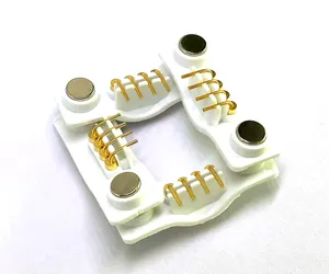 Pino de montagem de painel de solda flange, conector magnético de 2.5mm com 4 pinos pogo
