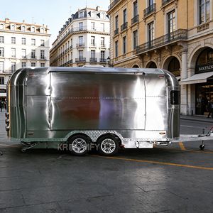 Carrito de Comida Comercial para Exteriores, Diseño de Carrito de Venta Ambulante, Remolcable, de Acero Inoxidable, para Helados, Dulces, Panadería y Bar - Product Image 6