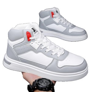 Baskets montantes pour hommes, tige synthétique, bout rond, à lacets, antidérapantes, style basketball, pour l'automne - Product Image 5