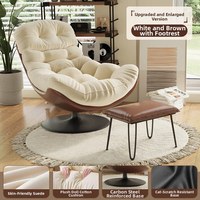 Fauteuil de salon de luxe moderne en similicuir, confortable et inclinable, chaise pivotante pour salon