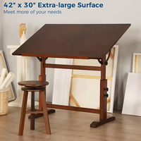 Table de dessin d'artiste en bois de pin massif multifonctionnelle réglable en hauteur et en angle