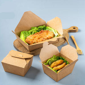 使い捨て防水オイルプルーフクラフト紙ランチボックス-ピクニック、仕事 & 持ち帰り用 - Product Image 3