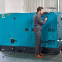 Générateur diesel refroidi par eau super silencieux, efficacité de 99%, alternateur 100% cuivre, 200A, 3 phases, 50/60Hz, télécommande