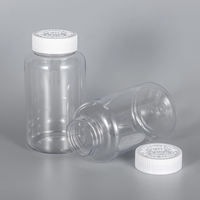 Vente directe en chaîne d'approvisionnement – Flacon vide transparent de 250 ml de haute qualité pour capsules médicinales avec bouchons