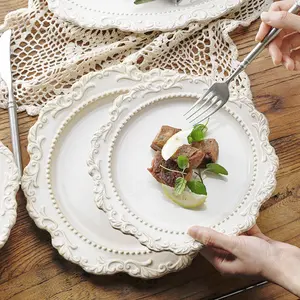 Современная ГЛУБОКАЯ ТАРЕЛКА в стиле барокко, винтажная кофейная кружка, уникальная посуда, белая керамическая тарелка, набор