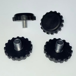 <b>Adjustable</b> Feet Pads M8x10 Black Plastic For <b>Tables</b> Chairs Support <b>Legs</b> - Product Image 1