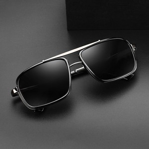 Gafas de Sol con Marco Cuadrado de Metal, Lentes Marrones, Estilo Punk para Hombre, Tendencias Individualistas - Product Image 3