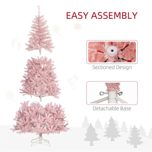Árbol de Navidad Artificial de 180 cm, con Agujas de Pino, Preiluminado con Luces Multicolores, Base Metálica, Ligero y Fácil de Instalar - Product Image 6
