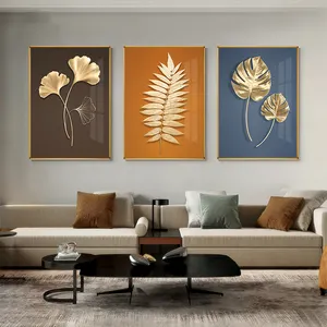 热卖金墙艺术可定制油画现代豪华家居装饰客厅