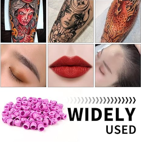 200PCS Tattoo Ink Cup <b>Holder</b> Silicone Pigment Stand Tray for PMU Microblading Permanent <b>Makeup</b> Workstation Tattoo Artist Use - Product Image 4