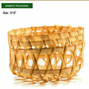 Panier d'emballage en bambou artisanal pour la présentation de cadeaux haut de gamme, les célébrations festives, les cadeaux de mariage, l'emballage de produits de boulangerie - Product Image 1
