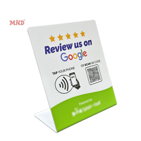 Impression personnalisée PVC Nfc Présentoir de table Puce d'origine NTAG 213 Menu de restaurant Nfc Google Review Nfc Présentoir de table