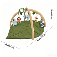 Tapis d'éveil pour enfants personnalisé, motif feuille unique, en polyester durable, stimulation multisensorielle, pour le jeu sur le ventre et la rampe, utilisation intérieure