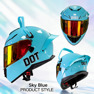 Nouveau casque de moto Kaizehui unisexe Predator Classic intégral en ABS, double visière, compatible HANS, homologué DOT - Product Image 1